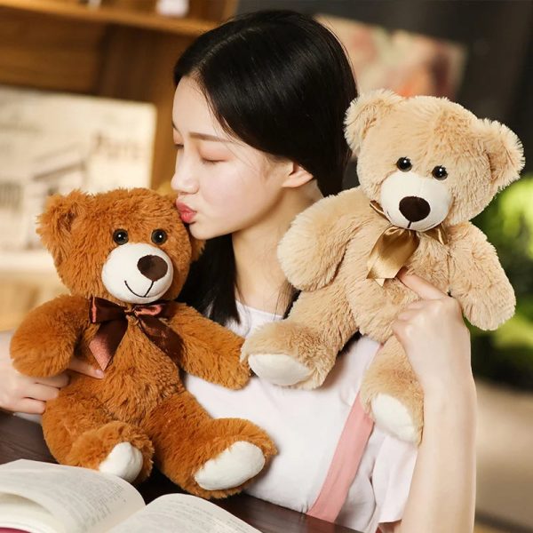 Giant Plush Bear with Ribbon - Adorable Stuffed Animal for Kids