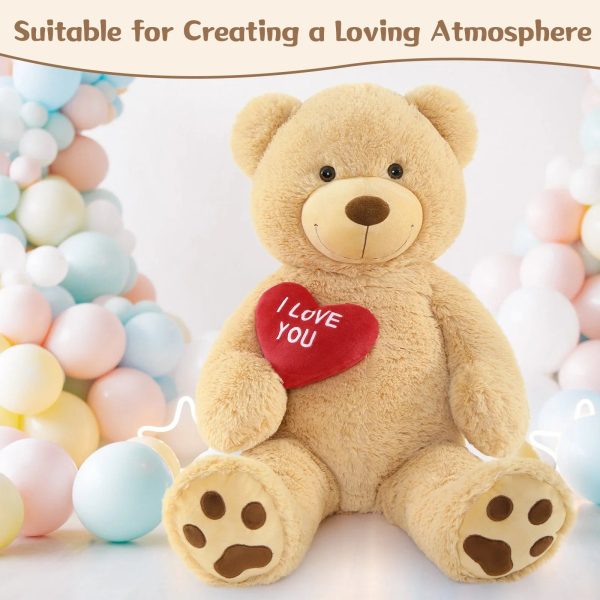Giant Teddy Bear Plush with I Love You Heart – Soft Stuffed Bear for Kids and Valentine’s Gift