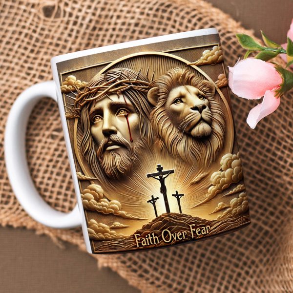 Gifts For Jesus Lover Coffee Mug Faith Over Fear 05xqqn150125