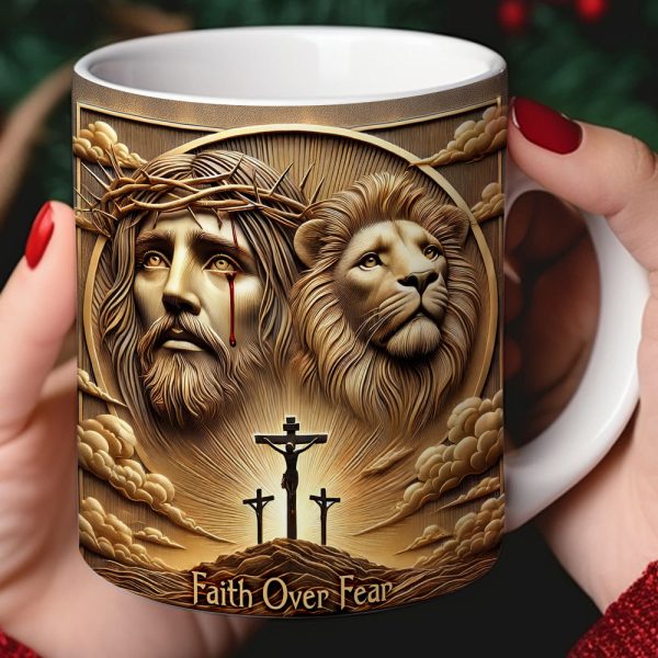 Gifts For Jesus Lover Coffee Mug Faith Over Fear 05xqqn150125