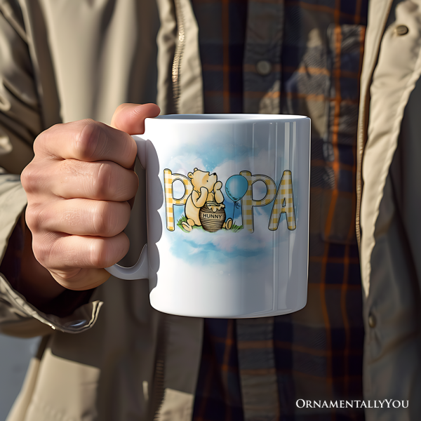 Gingham Bear Papa Personalized Mug, Honey Bear Family Gift with Custom Name Gingham Bear Papa Personalized Mug, Honey Bear Family Gift with Custom Name