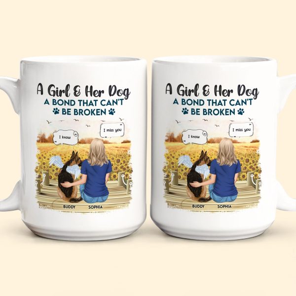 Girl And Dog A Bond That Can'T Be Broken - Personalized Mug Girl And Dog A Bond That Can'T Be Broken - Personalized Mug