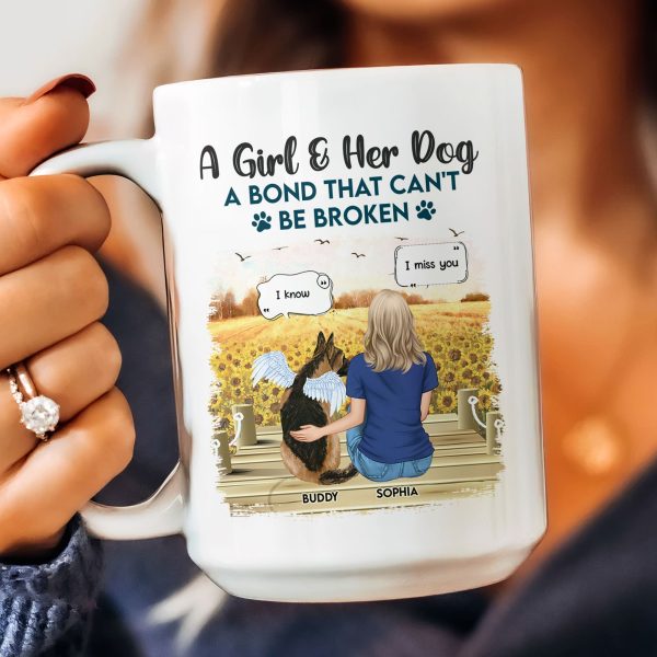 Girl And Dog A Bond That Can'T Be Broken - Personalized Mug Girl And Dog A Bond That Can'T Be Broken - Personalized Mug