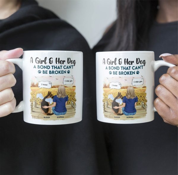 Girl And Dog A Bond That Can'T Be Broken - Personalized Mug Girl And Dog A Bond That Can'T Be Broken - Personalized Mug
