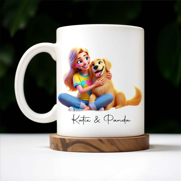 Girl and Her Dog, A Friendship That Warms The Heart - Personalized Custom Coffee Mug - PET028_MG Girl and Her Dog, A Friendship That Warms The Heart - Personalized Custom Coffee Mug - PET028_MG