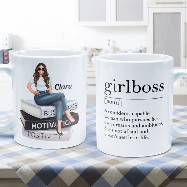 Girlboss - Personalized Mug - Birthday Gift, Motivational Gift For Girls, Women, Boss Ladies Girlboss - Personalized Mug - Birthday Gift, Motivational Gift For Girls, Women, Boss Ladies