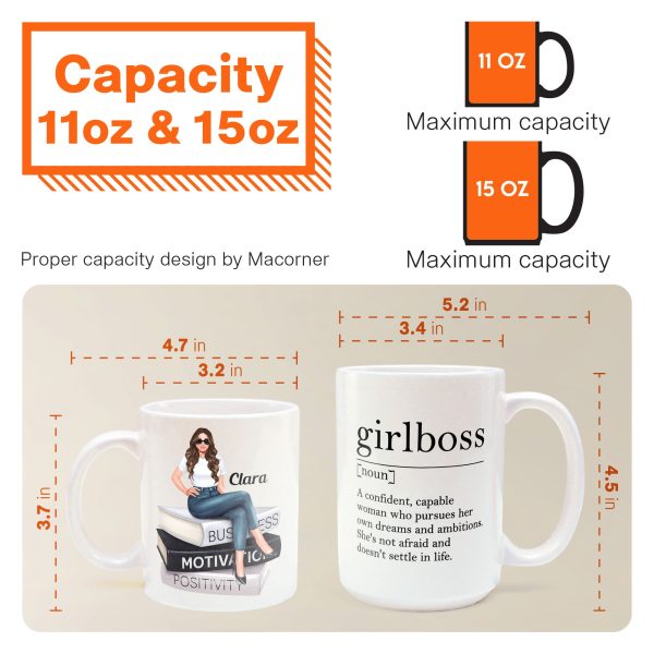 Girlboss - Personalized Mug - Birthday Gift, Motivational Gift For Girls, Women, Boss Ladies Girlboss - Personalized Mug - Birthday Gift, Motivational Gift For Girls, Women, Boss Ladies