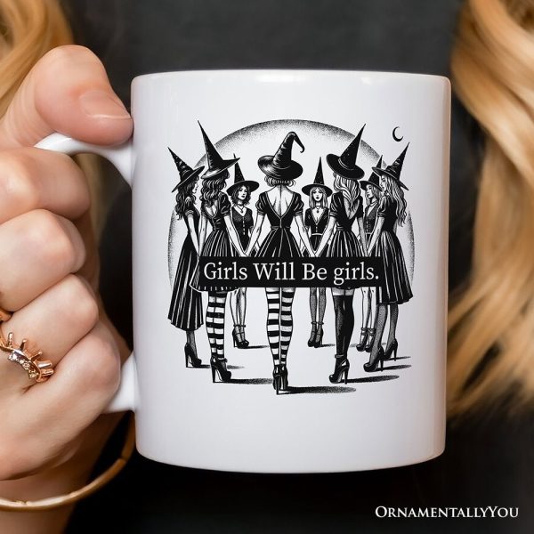 Girls Will Be Girls Personalized Mug, Witchy Halloween Gift with Custom Name for Empowered Women Girls Will Be Girls Personalized Mug, Witchy Halloween Gift with Custom Name for Empowered Women