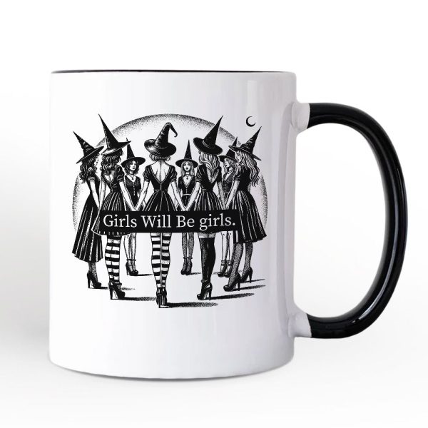 Girls Will Be Girls Personalized Mug, Witchy Halloween Gift with Custom Name for Empowered Women Girls Will Be Girls Personalized Mug, Witchy Halloween Gift with Custom Name for Empowered Women