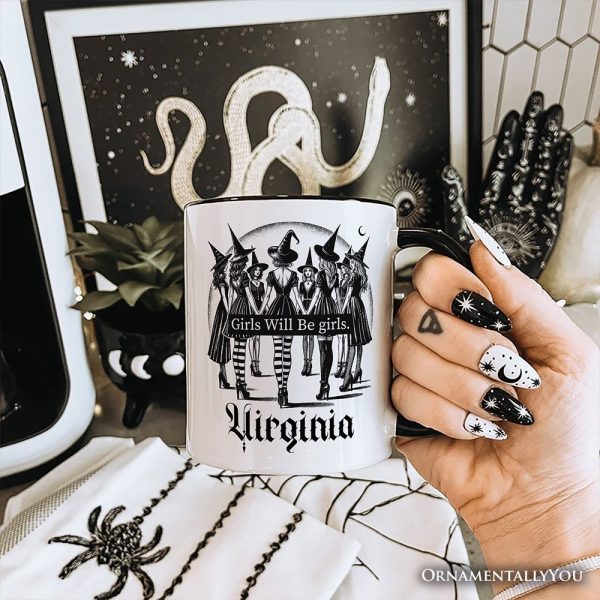 Girls Will Be Girls Personalized Mug, Witchy Halloween Gift with Custom Name for Empowered Women Girls Will Be Girls Personalized Mug, Witchy Halloween Gift with Custom Name for Empowered Women
