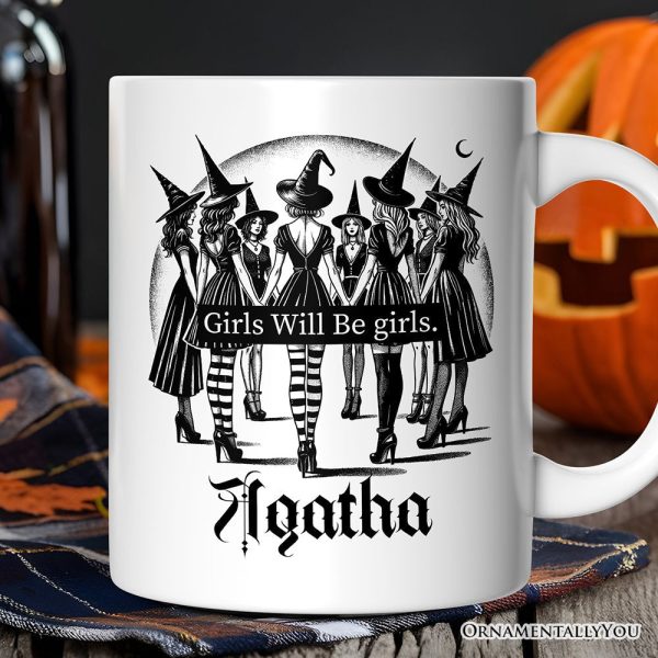 Girls Will Be Girls Personalized Mug, Witchy Halloween Gift with Custom Name for Empowered Women Girls Will Be Girls Personalized Mug, Witchy Halloween Gift with Custom Name for Empowered Women