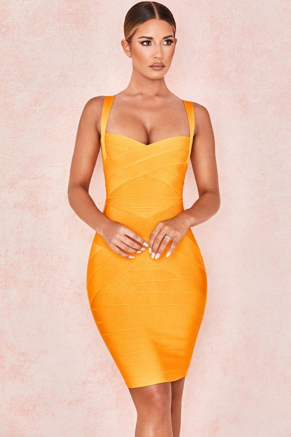 Glamorous Sleeveless Bodycon Bandage Mini Dress - Yellow Glamorous Sleeveless Bodycon Bandage Mini Dress - Yellow