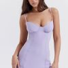 Glamorous Solid Sweetheart Summer Chiffon Mini Sundress - Lilac Glamorous Solid Sweetheart Summer Chiffon Mini Sundress - Lilac