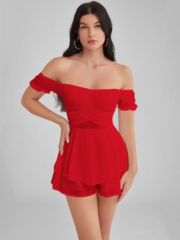 GLENDALE Satin Ruffle Strapless Mini Dress GLENDALE Satin Ruffle Strapless Mini Dress