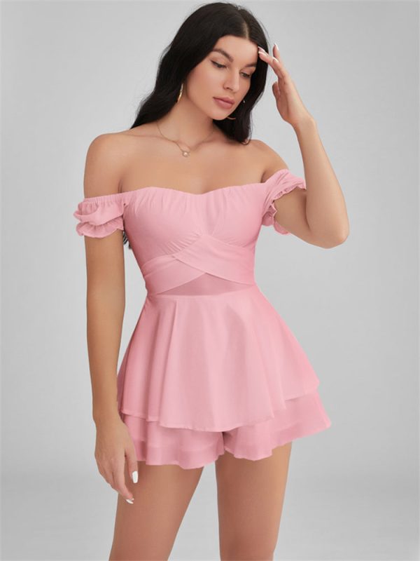 GLENDALE Satin Ruffle Strapless Mini Dress GLENDALE Satin Ruffle Strapless Mini Dress