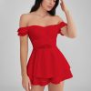 GLENDALE Satin Ruffle Strapless Mini Dress GLENDALE Satin Ruffle Strapless Mini Dress