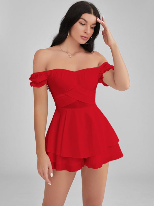 GLENDALE Satin Ruffle Strapless Mini Dress GLENDALE Satin Ruffle Strapless Mini Dress