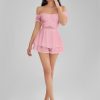 GLENDALE Satin Ruffle Strapless Mini Dress GLENDALE Satin Ruffle Strapless Mini Dress