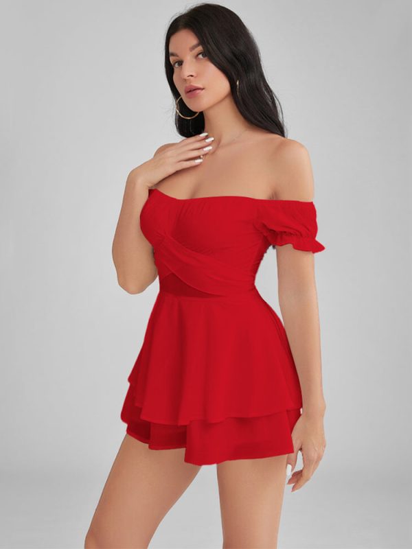 GLENDALE Satin Ruffle Strapless Mini Dress GLENDALE Satin Ruffle Strapless Mini Dress