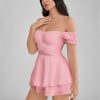 GLENDALE Satin Ruffle Strapless Mini Dress GLENDALE Satin Ruffle Strapless Mini Dress