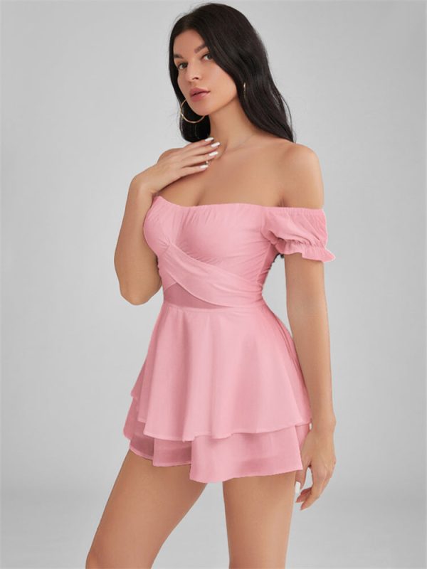 GLENDALE Satin Ruffle Strapless Mini Dress GLENDALE Satin Ruffle Strapless Mini Dress