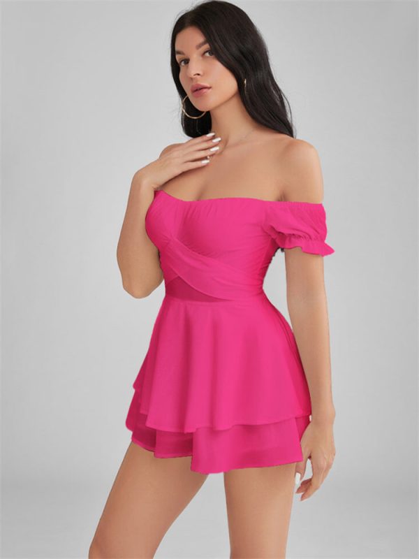 GLENDALE Satin Ruffle Strapless Mini Dress GLENDALE Satin Ruffle Strapless Mini Dress
