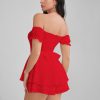 GLENDALE Satin Ruffle Strapless Mini Dress GLENDALE Satin Ruffle Strapless Mini Dress