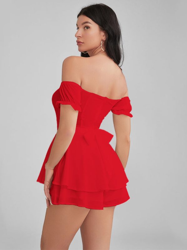 GLENDALE Satin Ruffle Strapless Mini Dress GLENDALE Satin Ruffle Strapless Mini Dress