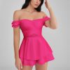 GLENDALE Satin Ruffle Strapless Mini Dress GLENDALE Satin Ruffle Strapless Mini Dress