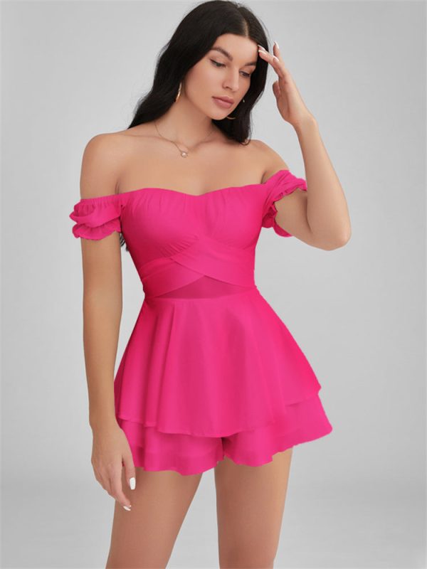 GLENDALE Satin Ruffle Strapless Mini Dress GLENDALE Satin Ruffle Strapless Mini Dress