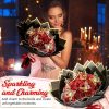 Glitter Artificial Red Rose Bouquet Eternal Silk Roses for Valentine’s Day and Birthday Gifts Glitter Artificial Red Rose Bouquet Eternal Silk Roses for Valentine’s Day and Birthday Gifts