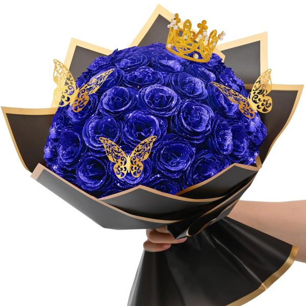 Glitter Artificial Rose Bouquet 24PCS for Wedding Decor Glitter Artificial Rose Bouquet 24PCS for Wedding Decor