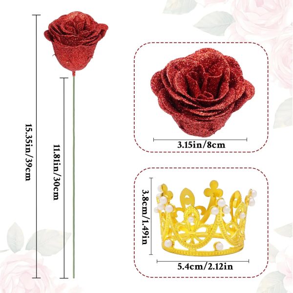 Glitter Artificial Rose Bouquet 24PCS for Wedding Decor Glitter Artificial Rose Bouquet 24PCS for Wedding Decor