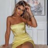 Glitter Strapless Corset Mini Dresses