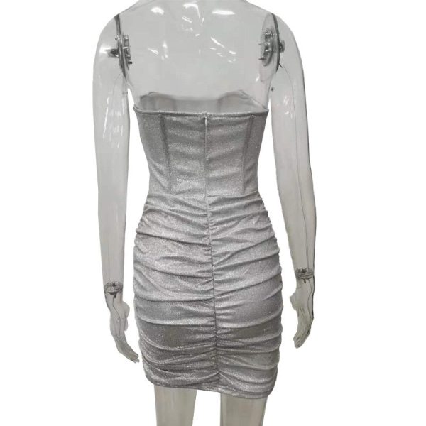 Glitter Strapless Corset Mini Dresses
