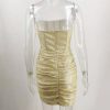 Glitter Strapless Corset Mini Dresses