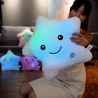 Glowing Colorful Stars Pillow Glowing Colorful Stars Pillow