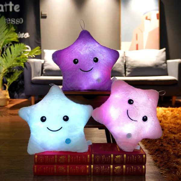 Glowing Colorful Stars Pillow Glowing Colorful Stars Pillow