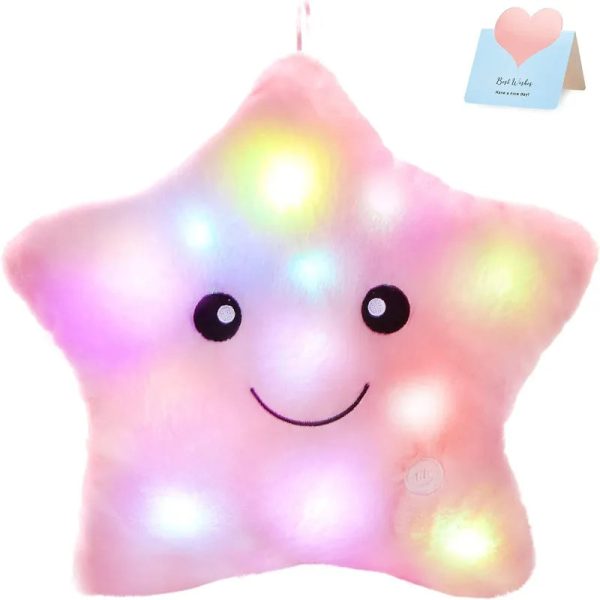 Glowing Colorful Stars Pillow Glowing Colorful Stars Pillow