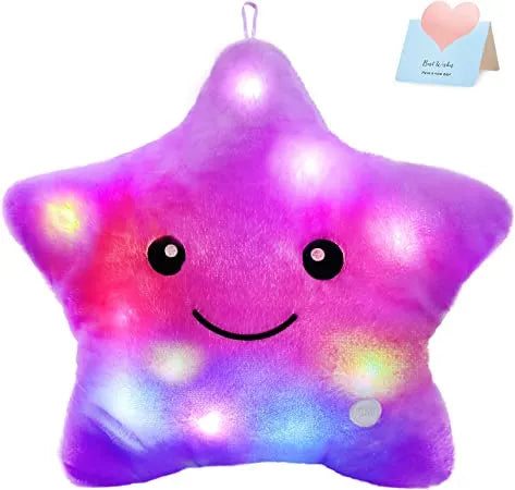 Glowing Colorful Stars Pillow Glowing Colorful Stars Pillow
