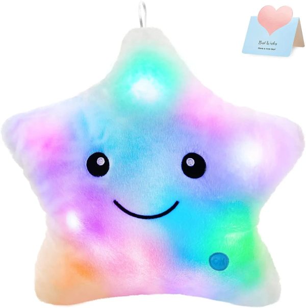 Glowing Colorful Stars Pillow Glowing Colorful Stars Pillow