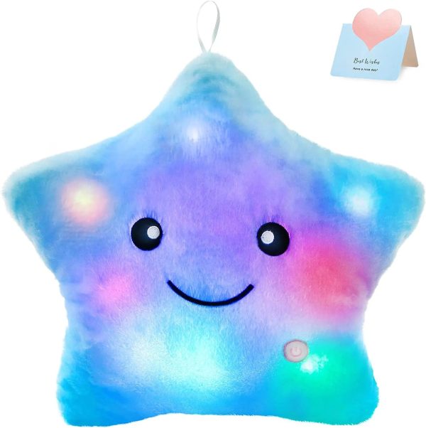 Glowing Colorful Stars Pillow Glowing Colorful Stars Pillow