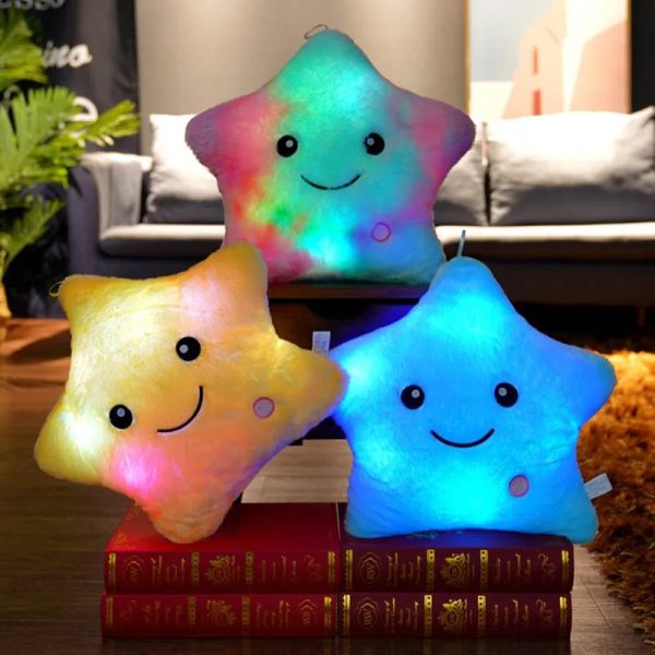 Glowing Colorful Stars Pillow Glowing Colorful Stars Pillow