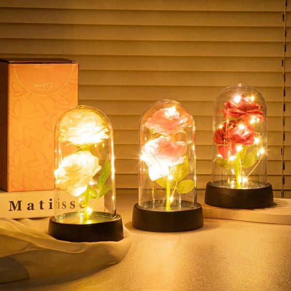 Glowing Galaxy Eternal Double Rose with LED Lights Romantic Gift for Valentine’s Day and Wedding Glowing Galaxy Eternal Double Rose with LED Lights Romantic Gift for Valentine’s Day and Wedding