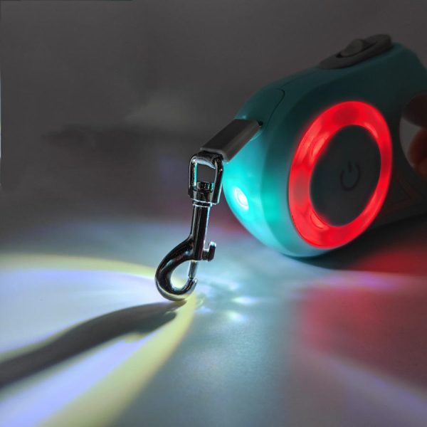 Glowing Retractable Dog Leash And Flashlight Glowing Retractable Dog Leash And Flashlight
