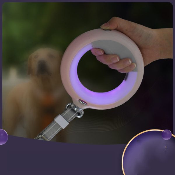 Glowing Ring Retractable Dog Leash And Flashlight Glowing Ring Retractable Dog Leash And Flashlight