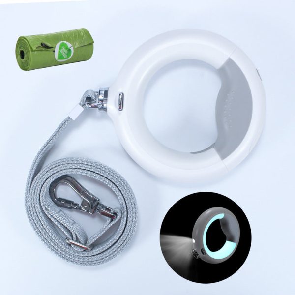 Glowing Ring Retractable Dog Leash And Flashlight Glowing Ring Retractable Dog Leash And Flashlight