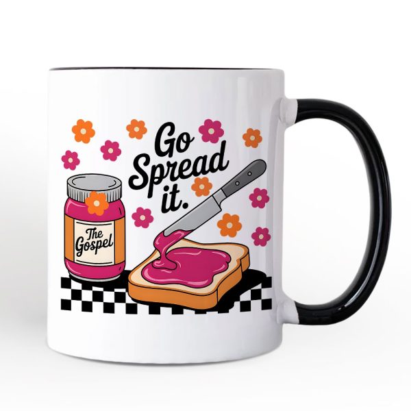 Go Spread It Christian Personalized Mug, Cute Gospel Jam and Toast Gift with Custom Name Go Spread It Christian Personalized Mug, Cute Gospel Jam and Toast Gift with Custom Name