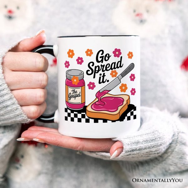 Go Spread It Christian Personalized Mug, Cute Gospel Jam and Toast Gift with Custom Name Go Spread It Christian Personalized Mug, Cute Gospel Jam and Toast Gift with Custom Name