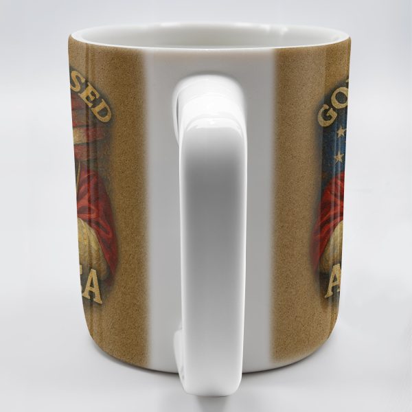 God Blessed America, Mug Featuring Pope And US Flag - Personalized Custom Coffee Mug - FTH090_MG